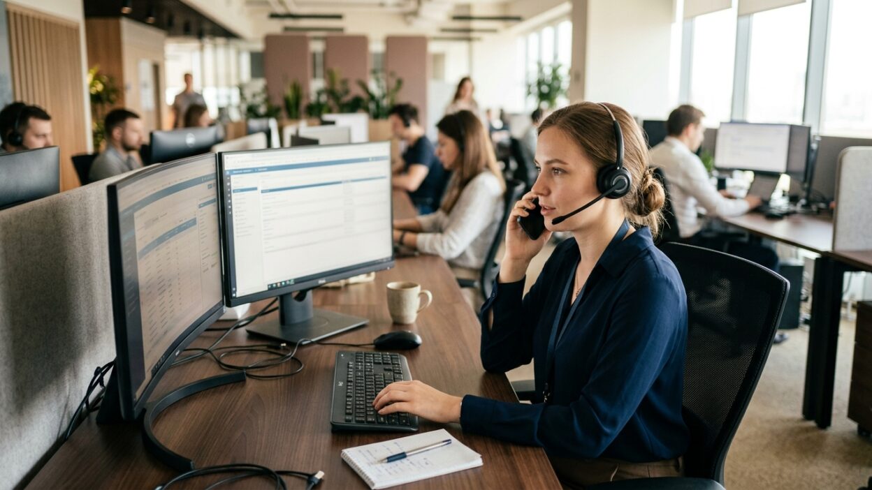 Дашборд контакт-центра с метриками CSAT и графиком оттока клиентов